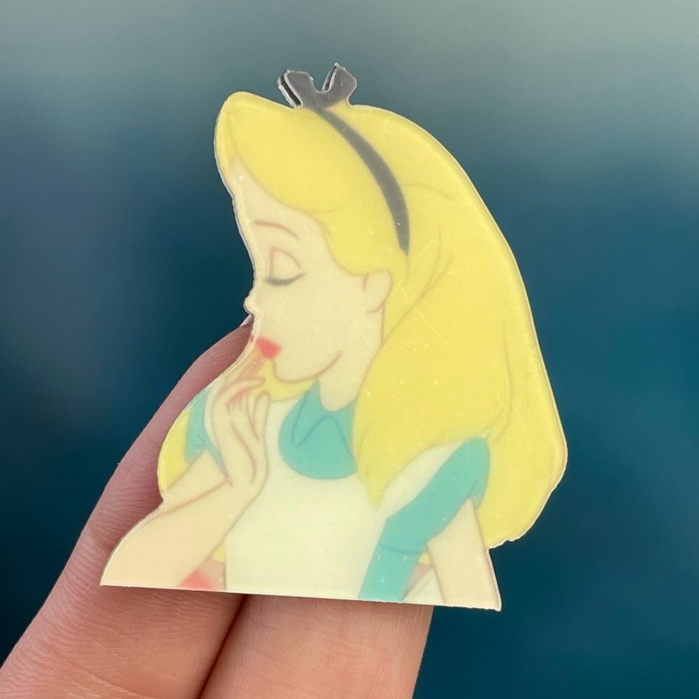 Alice in Wonderland Acrylic Pin/ Brooch Lapel
